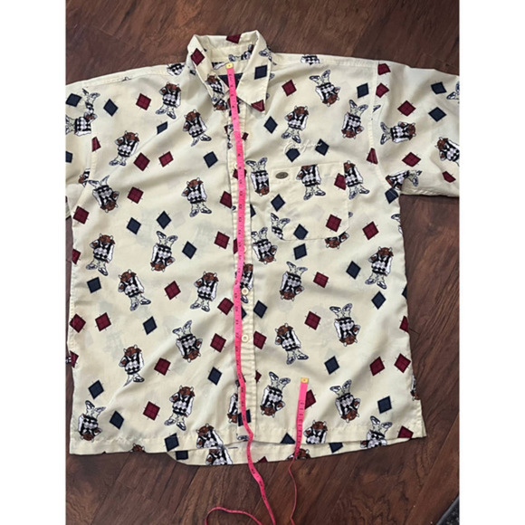 Phat Farm Yellow with Bulls Button Front Long‎ Sleeve Mens Shirt 2XL - Picture 6 of 10